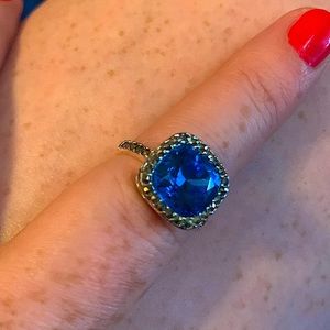 Big BLUE ring for sale! Worn but still in good condition. Fashion ring.